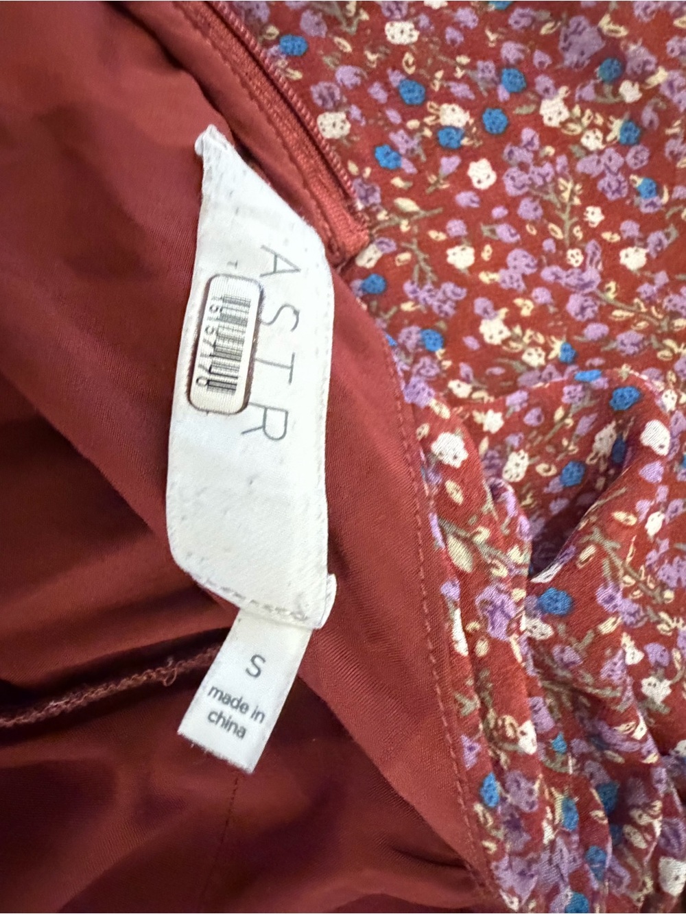 Astr Floral Ruched Long Sleeve Maxi Dress in Wine - Picture 2 of 2